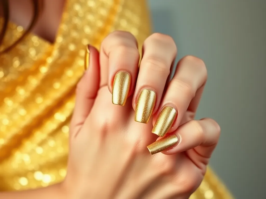 Jakie paznokcie do złotej sukienki?